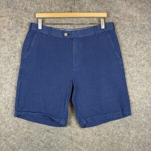 Peter Millar Shorts Mens 33 Blue Seaside Collection Linen Silk Blend Preppy